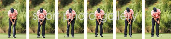 Tiger Woods 6 Stage Putt Sequence Collage Presentation
