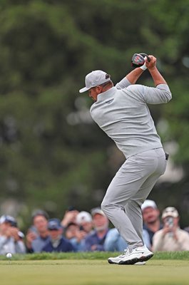 Bryson DeChambeau USA drives USPGA Championship Aronimink 2026
