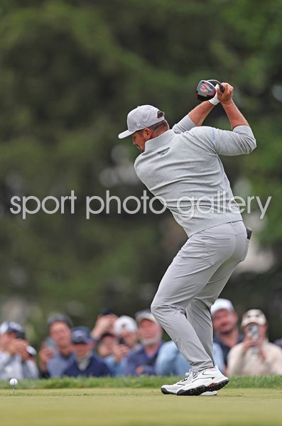 Bryson DeChambeau USA drives USPGA Championship Aronimink 2026