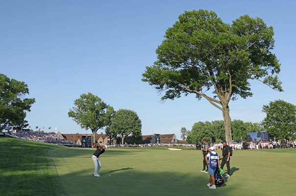 Aaron Rai England 18th hole Final Round USPGA Championship Aronimink 2026