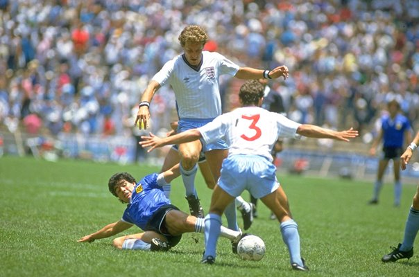 Terry Butcher England v Diego Maradona Argentina World Cup Mexico 1986