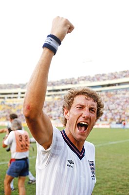 Terry Butcher England celebrates v Poland World Cup Mexico 1986