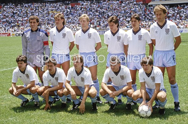 England team Quarter Final v Argentina World Cup Mexico 1986