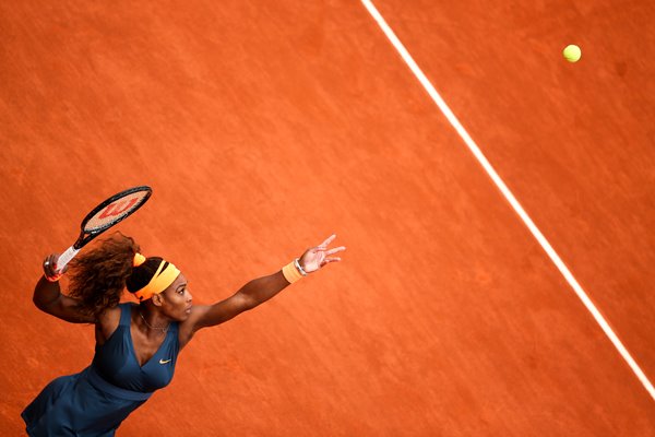 Serena Williams serves 2013 French Open 