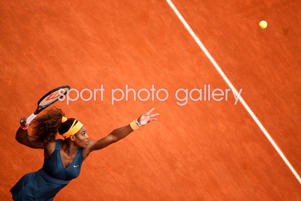 Serena Williams serves 2013 French Open 