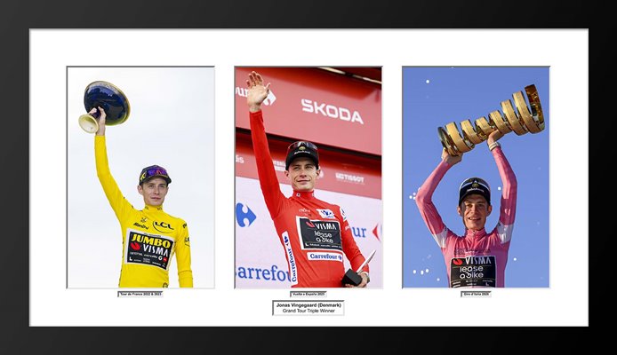 Jonas Vingegaard Grand Tour Triple Winner Collage