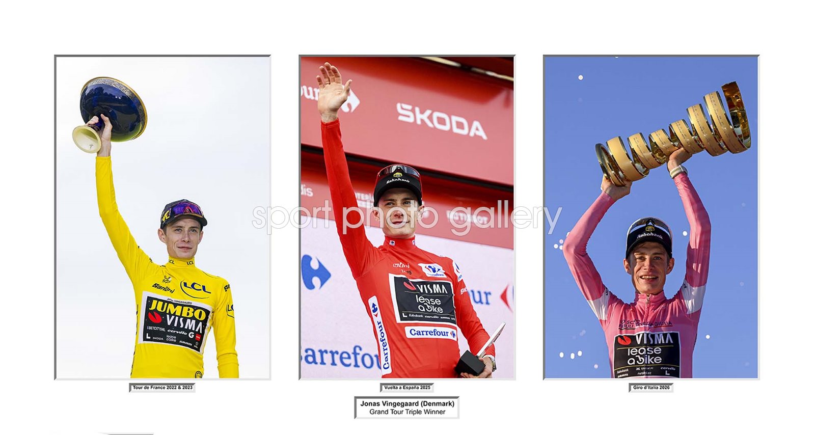 Jonas Vingegaard Grand Tour Triple Winner Collage