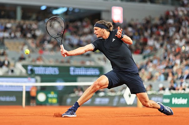 Alexander Zverev Germany backhand v Rafael Jodar French Open 2026