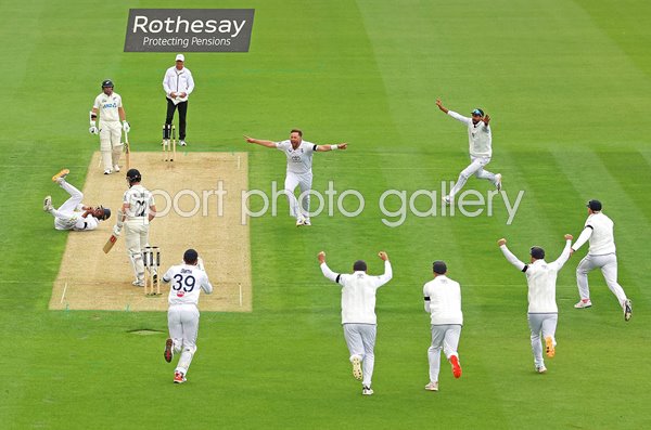 Ollie Robinson England celebrates Kane Williamson New Zealand wicket Lord's 2026