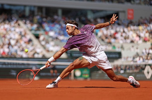 Flavio Cobolli Italy backhand v Alexander Zverev French Open Final 2026