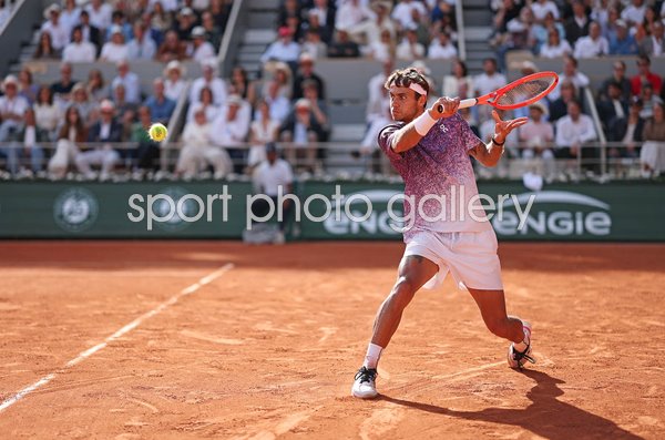 Flavio Cobolli Italy backhand v Alexander Zverev French Open Final Paris 2026