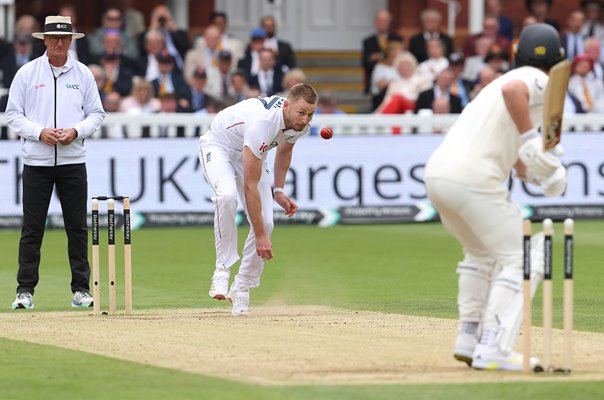 Gus Atkinson England bowls Matt Henry New Zealand to win Lord's Test 2026