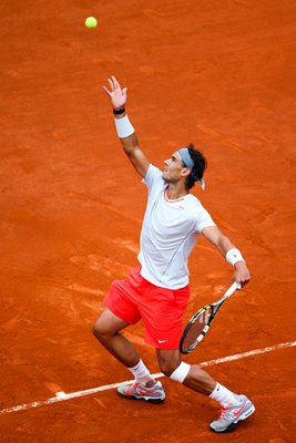 Rafael Nadal serves French Open 2013