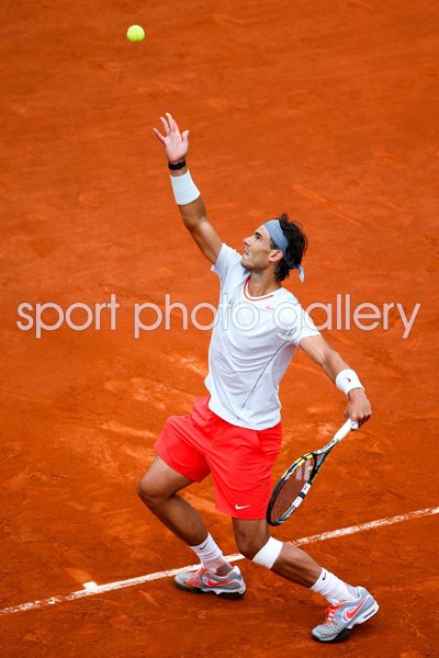 Rafael Nadal serves French Open 2013