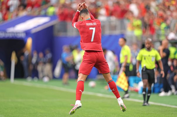 Cristiano Ronaldo Portugal trademark goal celebration v Uzbekistan World Cup 2026