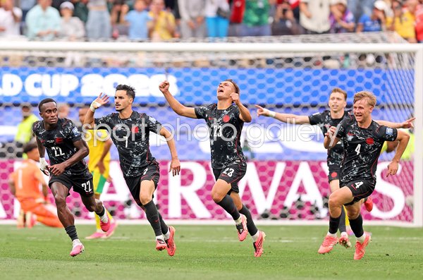 Stephen Eustaquio Canada celebrates winning goal v South Africa Last 32 World Cup 2026