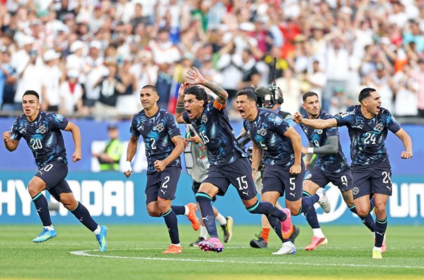 Paraguay celebrate beating Germany Last 32 Foxborough World Cup 2026