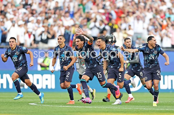 Paraguay celebrate beating Germany Last 32 Foxborough World Cup 2026