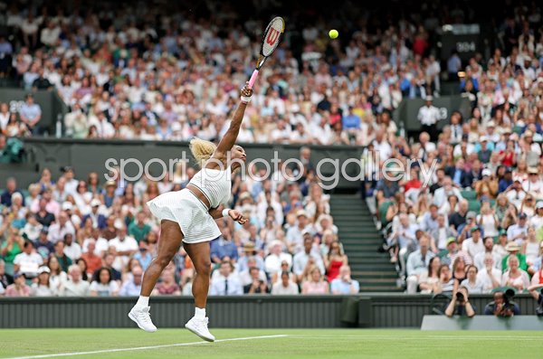 Serena Williams USA serves v Maya Joint Australia Wimbledon 2026