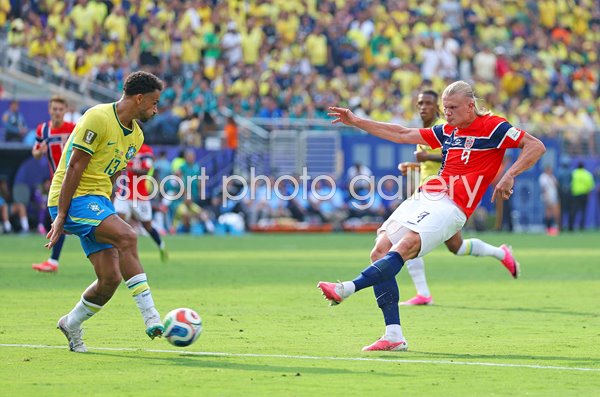 Erling Haaland Norway scores 2nd goal v Brazil Last 16 World Cup 2026
