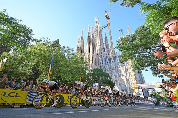 Tadej Pogacar Slovenia leads UAE Team Time Trial Stage 1 Tour de France 2026