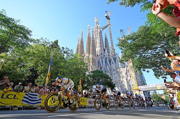 Remco Evenepoel Belgium leads Red Bull Team Time Trial Stage 1 Tour de France 2026