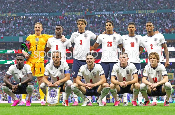 England team photo v Mexico Last 16 Azteca Stadium World Cup 2026