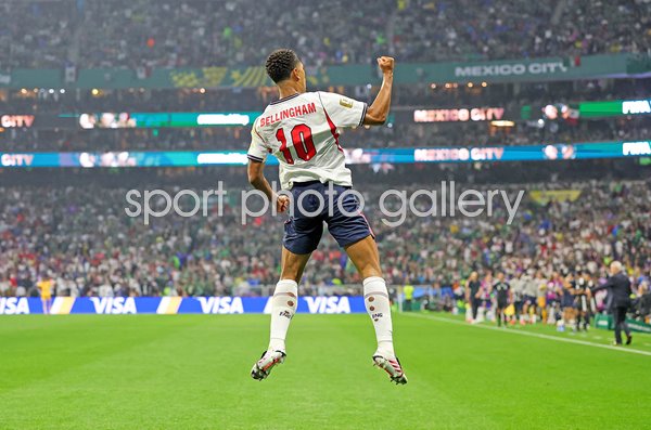 Jude Bellingham England celebrates v Mexico Last 16 Azteca Stadium World Cup 2026