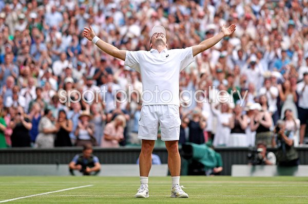 Arthur Fery Great Britain celebrates v Grigor Dimitrov Last 16 Wimbledon 2026