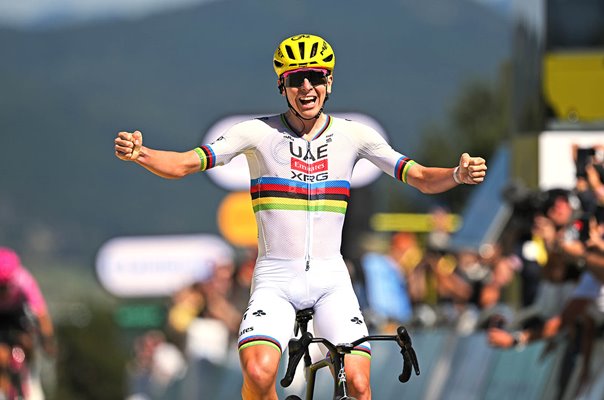 Tadej Pogacar Slovenia celebartes Stage 3 win Tour de France 2026