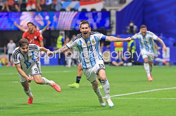 Lionel Messi Argentina celebrates equaliser v Egypt Last 16 World Cup 2026