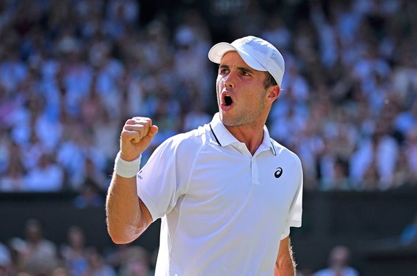 Arthur Fery Great Britain celebrates v Flavio Cobolli Italy Wimbledon 2026