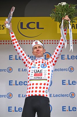 Tadej Pogacar Slovenia Polka Dot King of the Mountains jersey Stage 6 Tour de France 2026