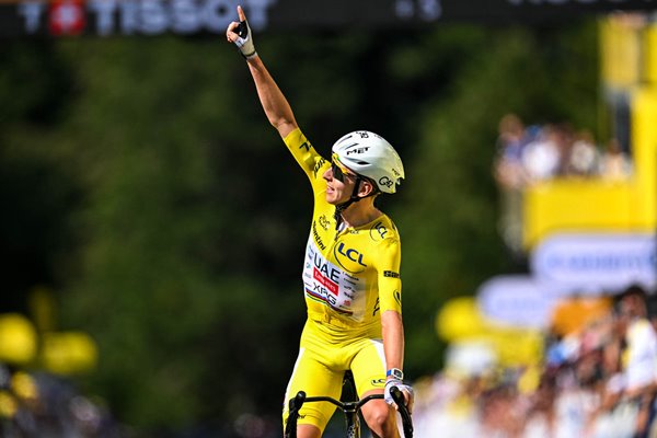 Tadej Pogacar Slovenia celebrates Stage 10 win Tour de France 2026