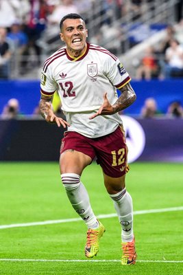 Pedro Porro Spain celebrates scoring v France semi final Dallas World Cup 2026