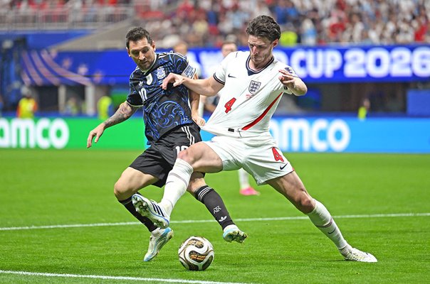 Declan Rice England v Lionel Messi Argentina semi final World Cup 2026