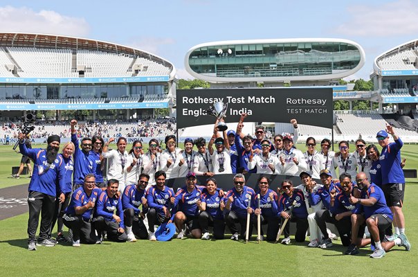 India celebrate win v England Women's Test Match Lord's 2026