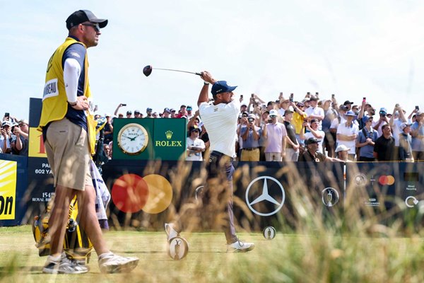 Bryson DeChambeau USA drives 14th tee Open Championship Royal Birkdale 2026