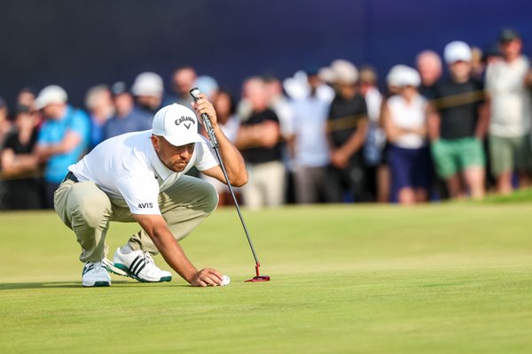 Xander Schauffele USA lines up a putt Open Championship Royal Birkdale 2026