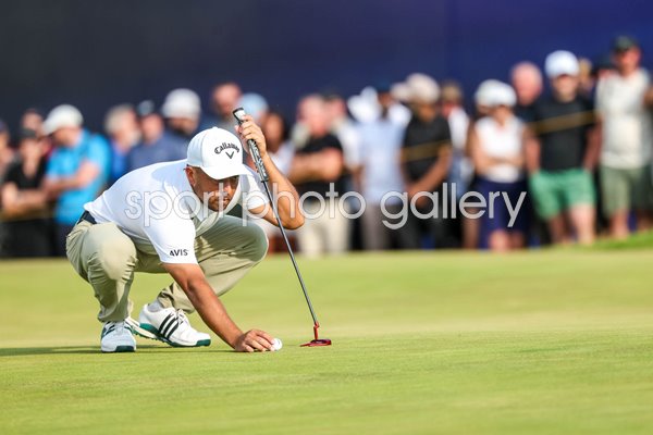 Xander Schauffele USA lines up a putt Open Championship Royal Birkdale 2026