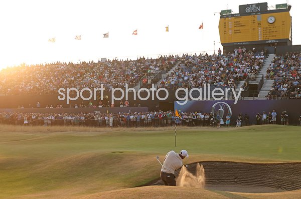 Scottie Scheffler USA bunker 18th Day 2 Open Championship Royal Birkdale 2026