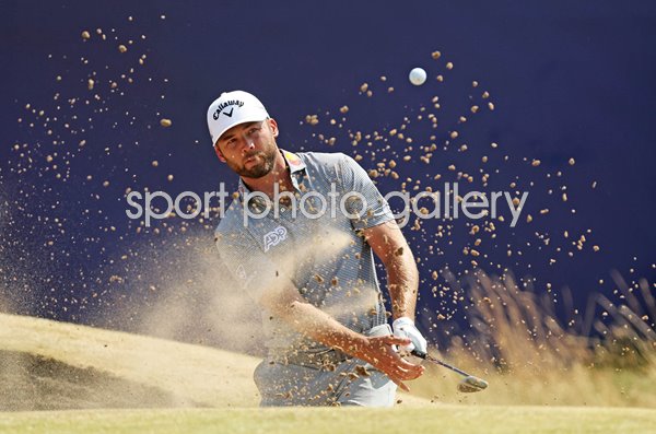 Sam Burns USA holes bunker shot for major record 62 Open Birkdale 2026