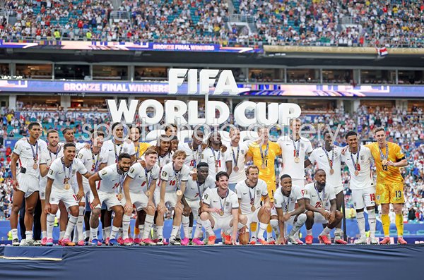 England celebrate Bronze Medal v France Miami World Cup 2026