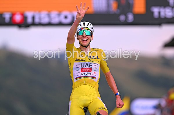 Tadej Pogacar Slovenia celebrates Stage 14 win Tour de France 2026 