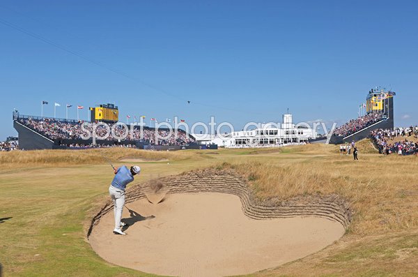 Cameron Young USA bunker trouble 18th hole British Open Royal Birkdale 2026