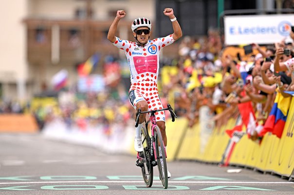 Richard Carapaz Ecuador celebrates Stage 20 Tour de France 2026