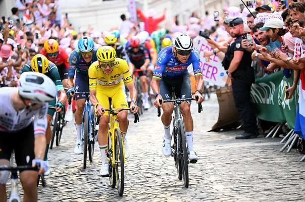 Mathieu van der Poel Netherlands & Tadej Pogacar Stage 21 Tour de France 2026