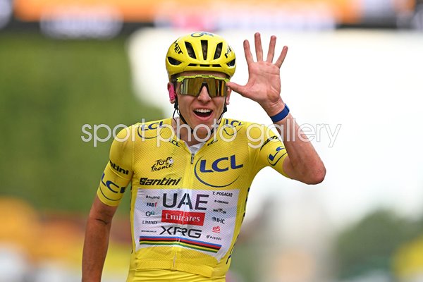 Tadej Pogacar Slovenia celebrates 5th Tour de France win 2026 