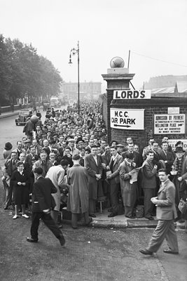 Spectators Queue At Lord's