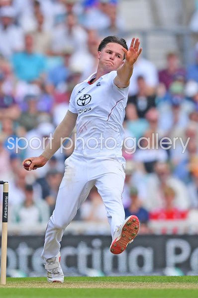 Sonny Baker England bowls v New Zealand Oval Test London 2026